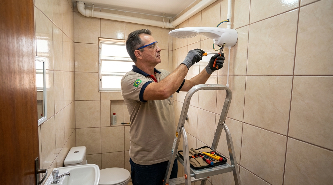 Substituição de Chuveiro Antigo em Iguatemi, Ribeirão Preto‑SP